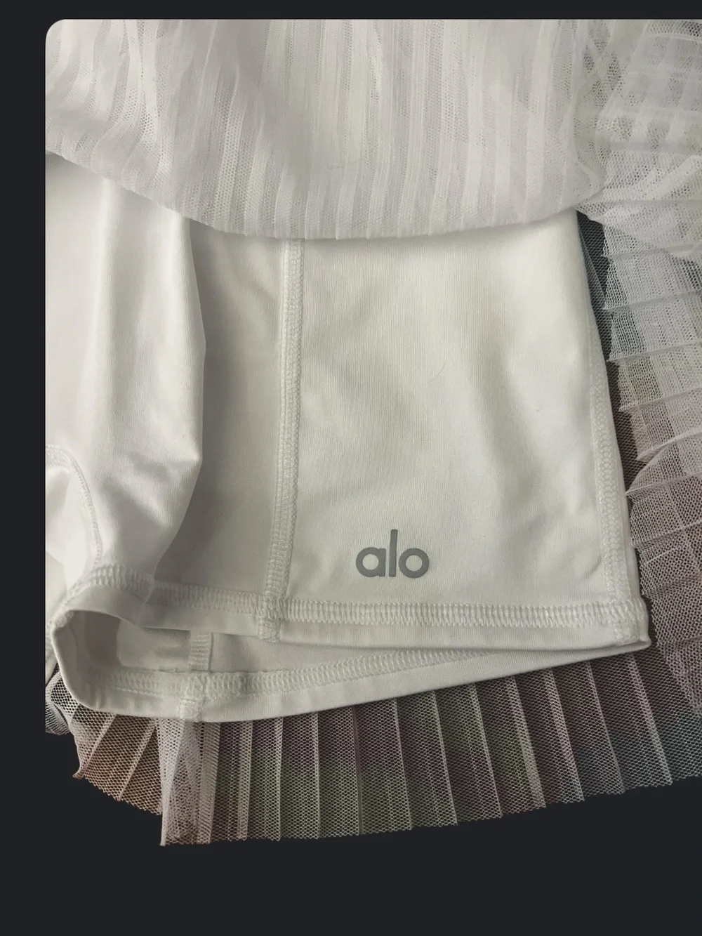 Alo Yoga Flirt White Tulle Mini Skirt Women’s XS